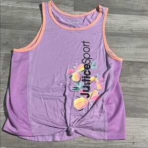 Justice Purple Tank Top with Pink Trim